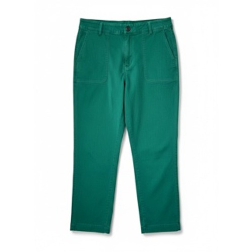 Talbots Green Straight Leg Utility Pants Size 8 Emerald Cotton Tencel Stretch